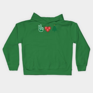 Peace love and Christmas Kids Hoodie